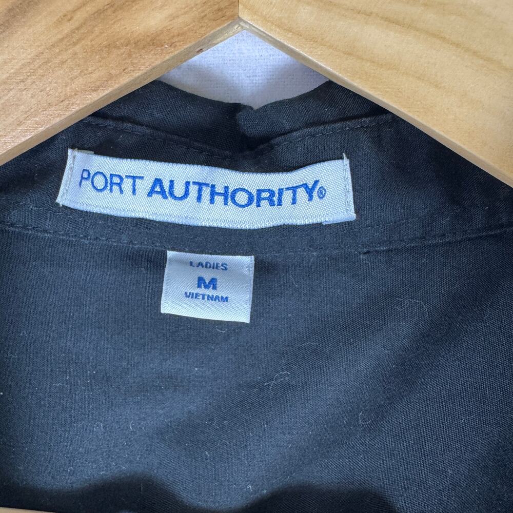 Port Authority Work Blouse Bundle Medium Black Teal Button Down Office Business - Picture 6 of 10